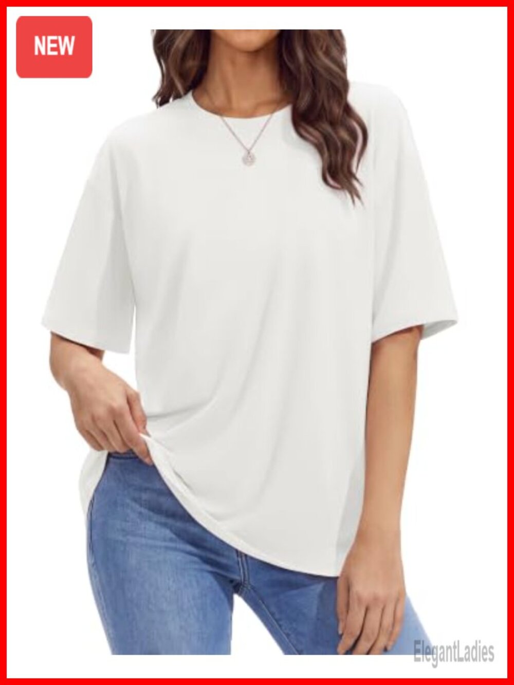 Oversized Crewneck Tee Buttery Soft Loose Fit Casual T-Shirt